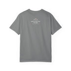 Floral Camera T-shirt in Grey, back view with a small upper-back logo.