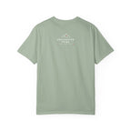 Floral Camera T-shirt in Bay, back view with a small upper-back logo.