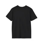 Floral Camper Van 2 T-Shirt in Black, plain back view.