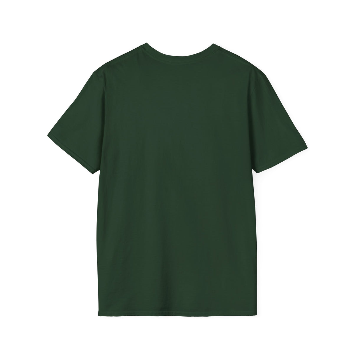 Floral Camper Van 2 T-Shirt in Forest Green, plain back view.