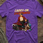 Carry-On Overthinker Part II in Heather Purple, front view.