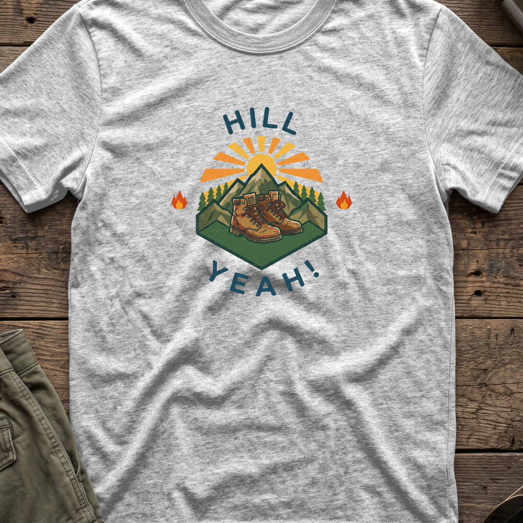 Hill Yeah T-Shirt in Sport Grey, front view.
