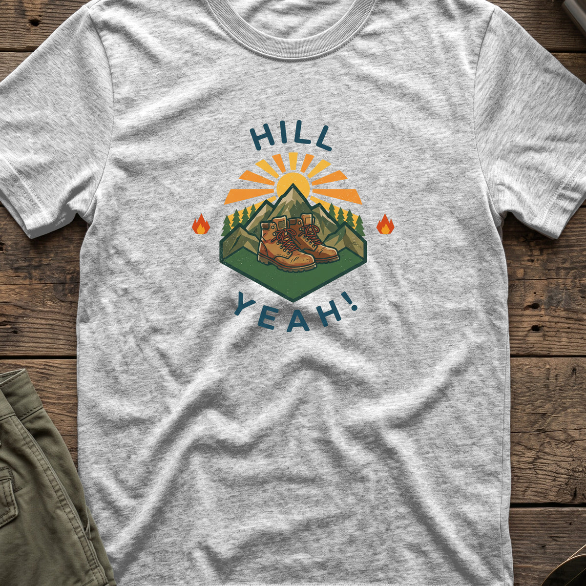 Hill Yeah T-Shirt in Sport Grey, front view.