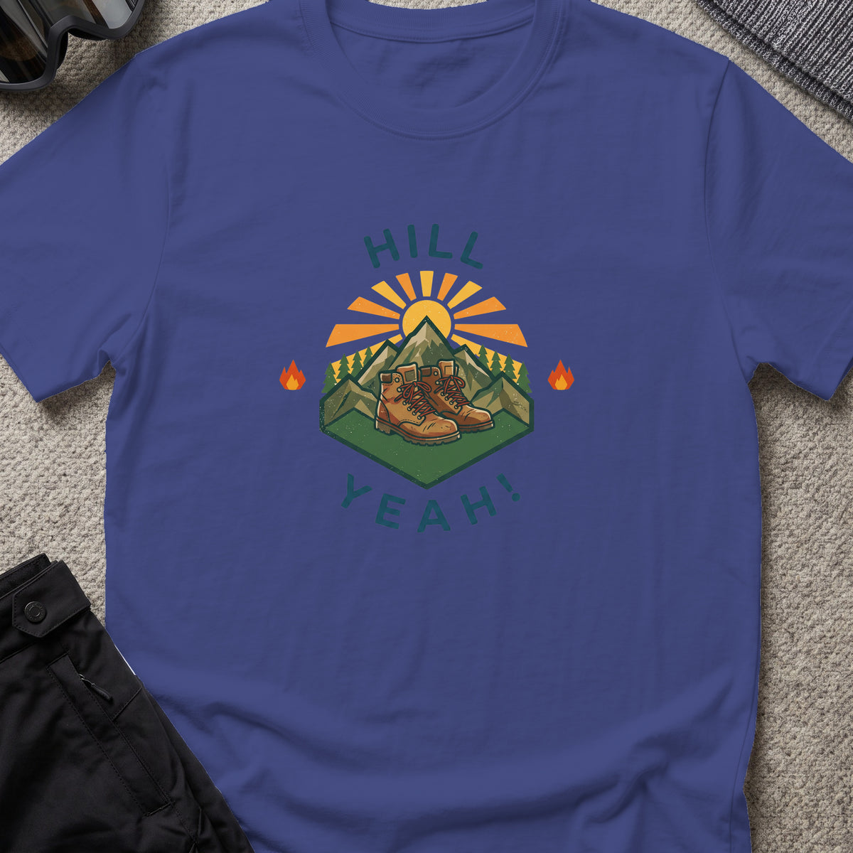Hill Yeah T-Shirt in Metro Blue, front view.