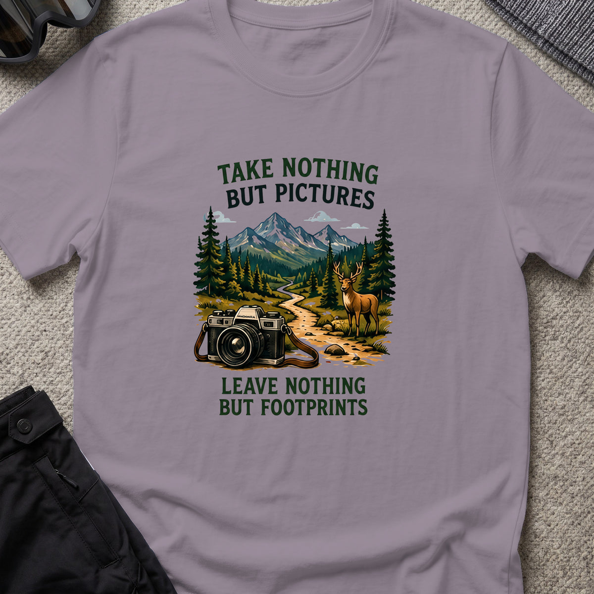 Take Nothing but Pictures T-Shirt in Paragon, front view.