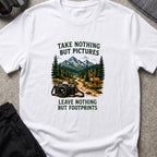 Take Nothing but Pictures T-Shirt in White, front view.