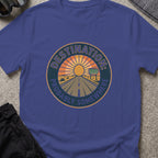 Destination: Somewhere T-Shirt in Metro Blue, front view.