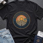 Destination: Somewhere T-Shirt in Black, front view.