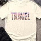 Travel Boardwalk T-Shirt in Natural, front view.