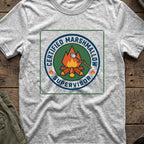 Certified Marshmallow Manager T-Shirt in Sport Grey, front view.