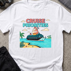 Cruise Priorities T-Shirt in White, front view.