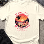 Blame It On The Drink Package — Sunset Cove T-Shirt in Natural, front view.