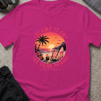 Blame It On The Drink Package — Sunset Cove T-Shirt in Antique Heliconia, front view.