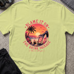 Blame It On The Drink Package — Sunset Cove T-Shirt in Pistachio, front view.