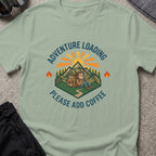 Adventure Loading T-Shirt in Sage, front view.
