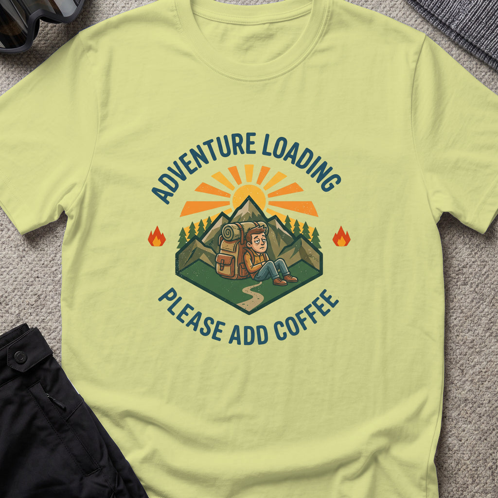 Adventure Loading T-Shirt in Pistachio, front view.