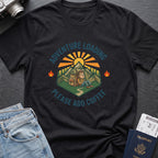 Adventure Loading T-Shirt in Black, front view.