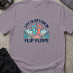 Life is Better in Flip Flops T-Shirt in Paragon, front view.