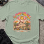 Wanderlust T-Shirt — Desert Sunburst in Sage, front view.
