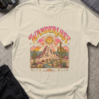 Wanderlust T-Shirt — Desert Sunburst in Sand, front view.