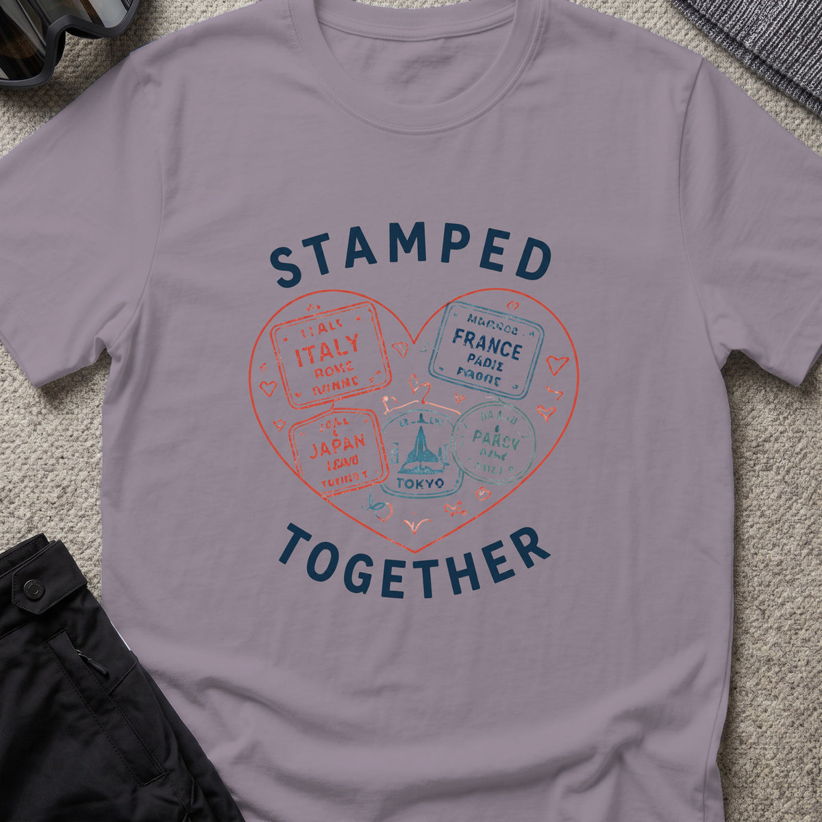 Stamped Together T-Shirt in Paragon, front view.