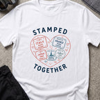 Stamped Together T-Shirt in White, front view.