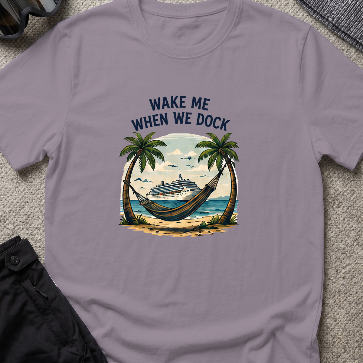 Wake me When we Dock T-Shirt in Paragon, front view.