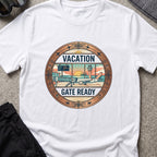 Vacation Gate Ready T-Shirt in White, front view.
