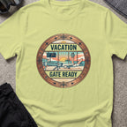 Vacation Gate Ready T-Shirt in Pistachio, front view.