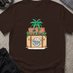Mentally Checked Out T-Shirt in Dark Chocolate, front view.