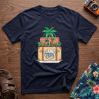 Mentally Checked Out T-Shirt in Navy, front view.