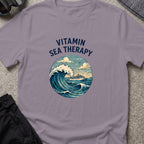 Vitamin Sea Therapy T-Shirt — Wave Badge in Paragon, front view.