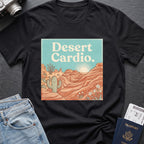 Desert Cardio T-Shirt in Black, front view.