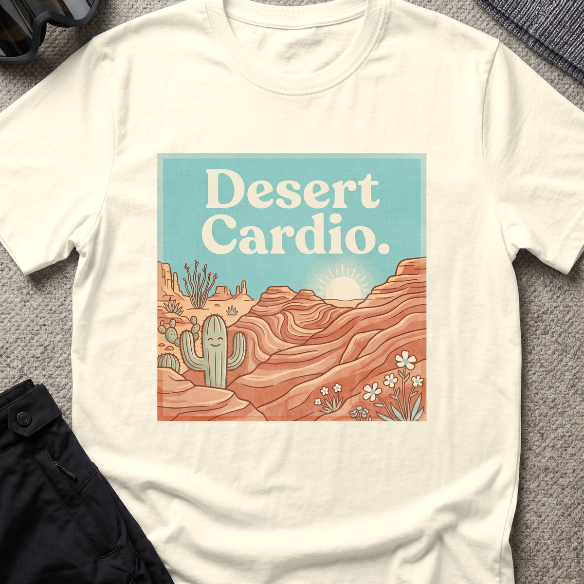 Desert Cardio T-Shirt in Natural, front view.