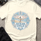 Ocean Child T-Shirt in Natural, front view.
