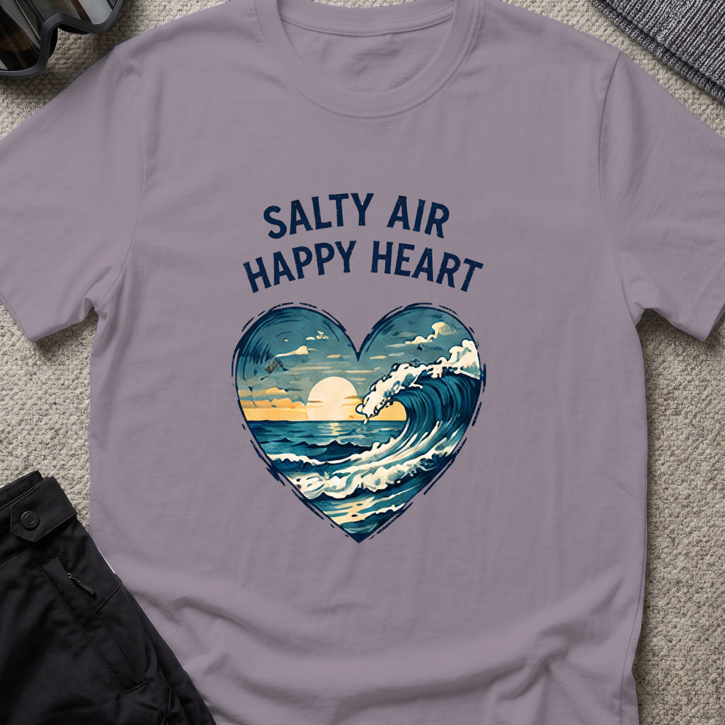 Salty Air Happy Heart T-Shirt in Paragon, front view.