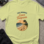 Leave Footprints T-Shirt in Pistachio, front view.
