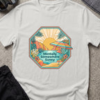 Mentally Somewhere Sunny T-Shirt in Ice Grey, front view.