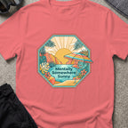 Mentally Somewhere Sunny T-Shirt in Coral Silk, front view.
