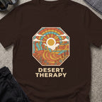 Desert Therapy T-Shirt — Canyon Sun in Dark Chocolate, front view.