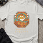Desert Therapy T-Shirt — Canyon Sun in Ice Grey, front view.