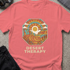 Desert Therapy T-Shirt — Canyon Sun in Coral Silk, front view.
