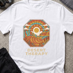 Desert Therapy T-Shirt — Canyon Sun in White, front view.