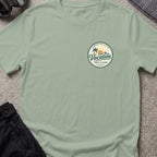 Vacation is Always in Season T-Shirt in Sage, front view.