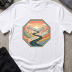 Always Chasing Horizons T-Shirt in White, front view.