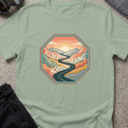 Always Chasing Horizons T-Shirt in Sage, front view.