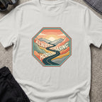 Always Chasing Horizons T-Shirt in Ice Grey, front view.