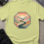 Always Chasing Horizons T-Shirt in Pistachio, front view.