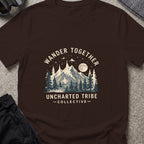 Wander Together T-Shirt in Dark Chocolate, front view.