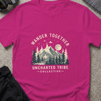 Wander Together T-Shirt in Antique Heliconia, front view.